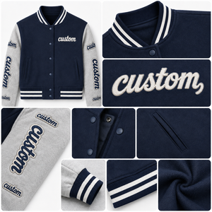 แจ็คเก็ตเบสบอลสไตล์วาร์ซิตี้สมัยใหม่ ปักลายตามสั่ง OEM เสื้อผ้ากีฬาแนวเมือง ใส่ได้ทุกฤดู สำหรับผู้ชาย - Product Image 4