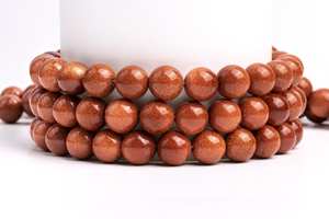 ลูกปัดหินโกลด์สโตนสีน้ำตาลสำหรับทำเครื่องประดับ สร้อยข้อมือ สร้อยคอ งานฝีมือ DIY หินธรรมชาติประกายวิบวับ - Product Image 5