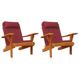 Cuscini per sedie Adirondack in tessuto Oxford rosso vino 2 pezzi - Product Image 4