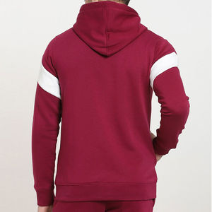 Sudadera con Capucha y Cremallera para Hombre, Color Rojo con Bloques de Color, Manga Raglán, Informal, Tejida en Poliéster, para Otoño - Product Image 2