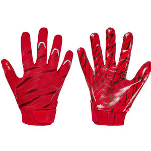 Red Embossed Pattern Outdoor Sports Gloves With Non Slip Palm For Football Use - Product Image 1