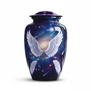 Urne funéraire en métal personnalisée Mother Merry pour cendres humaines adultes, capacité personnalisable, artisanat Uzair, modèle UHI-170 - Product Image 6