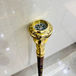 Bastón de Estilo Victoriano Náutico con Punta de Latón, Mango de Madera de Palisandro Marrón, Multifuncional, Pulido, Plegable en Tres Partes, Elegante - Product Image 6