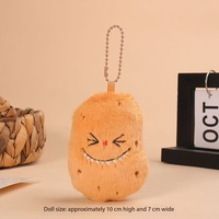 Porte-clés en peluche pomme de terre de dessin animé pour Halloween, avec expression amusante, pendentif pomme de terre en peluche, décoration souple pour sac à dos, cadeau en gros