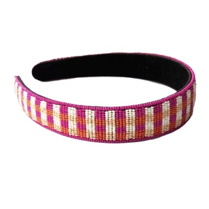 Serre-tête de luxe perlé de perles de rocaille, élégant et tendance, avec logo personnalisé brodé de perles de rocaille, qualité supérieure - Product Image 2