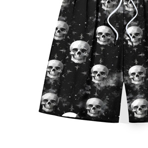 <b>Skull</b> Print Board Shorts Black Digital Printed Quick Dry Casual Swimwear Drawstring Waist Mid Length Short Pants - Product Image 3