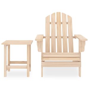 Sedia e tavolo in legno massello di abete Adirondack Set di mobili da giardino - Product Image 2