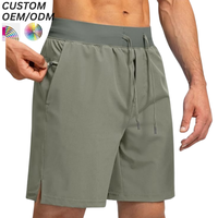 Shorts de sport pour hommes en coton uni, taille élastique, décontractés, écologiques, anti-UV, séchage rapide, respirants, doux, confortables, en polyester, personnalisables