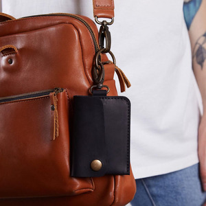 Premium Leather Key Holder manufacturer luxury leather travel organizer providing secure compartments for keys cards and cash - Product Image 4