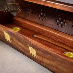 Caja de Incienso de Madera Natural |   Quemador Decorativo Recolector de Ceniza para Meditación, Aromaterapia, Decoración Espiritual del Hogar, Regalo, Exhibición - Product Image 3