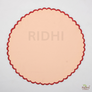 Vente en gros de sets de table en coton rose faits à la main en Inde avec broderie rouge et impression à blocs, réutilisables pour la salle à manger et la décoration de la maison - Product Image 1