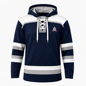 Sweat à capuche de hockey sur glace de haute qualité, impression personnalisée sur le devant, logo d'équipe personnalisé, polyester/coton, respirant, séchage rapide - Product Image 1