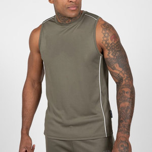 New Fitness Tank Top Men's <b>Compression</b> Breathable Quick Dry Material Polyester/Cotton High Stretchy Anti-Shrink Sleeveless Crew - Product Image 4