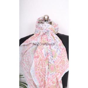 Wholesale Cotton Hand Block Printed Beach Sarong Pareo Bikini Cover Up <b>Wrap</b> Scarf Lightweight Women Wear - Product Image 4