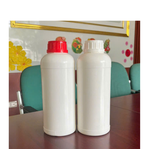 Botella de Plástico Cilíndrica HDPE APS de 1000 ml con Tapa de Rosca, Envase Químico con Anillo Antiderrames, Tapa Blanca y Roja, Modelo C0328 - Product Image 1