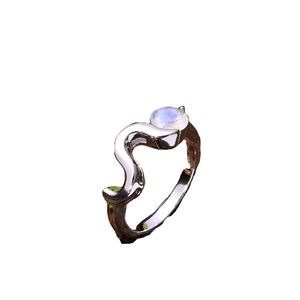 แหวนไฟสีน้ำเงิน3.4กรัม92.5สเตอร์ลิงสีรุ้งธรรมชาติดีไซน์เรียบง่ายล่าสุด - Product Image 1