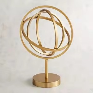 Home Gold Metal Sculpture <b>Decorative</b> Showpiece Figurine Living Room Office <b>Table</b> <b>Decor</b> Interior - Product Image 1