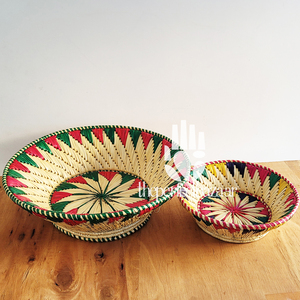 Panier ouvert rond en herbe de Moonj naturelle fait main - Écologique, durable, mini format, usage polyvalent - Product Image 1