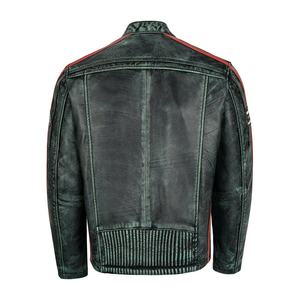 Ropa de abrigo de invierno de carreras unisex, chaqueta Bomber de piel auténtica con cuello levantado y parches bordados para motocicleta de talla grande - Product Image 2