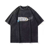 T-shirt en coton unisexe surdimensionné, design graphique personnalisé, fournisseur en gros DTG DTF