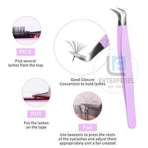 Pince à épiler pour extensions de cils en acier inoxydable, design personnalisé, durable, haute qualité, prix bas, en vente - Product Image 2