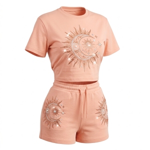 Custom Logo Girls Butterfly Casual Two Piece Fashion Apparel <b>Set</b> - Product Image 1