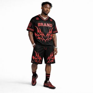 Ensemble de maillot et short de football américain de qualité supérieure, uniforme sportif respirant, vêtements d'équipe personnalisés pour les entraînements et les matchs - Product Image 2