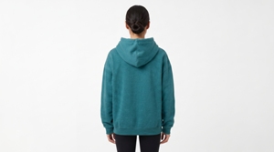 Sudadera con Capucha para Niñas, Color Verde Azulado, 100% Algodón, Felpa, Bolsillo Frontal Grande, Estilo Casual para Otoño - Product Image 4