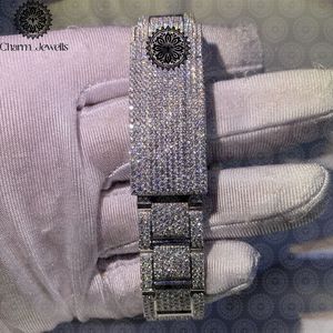 Montre de luxe Charm_Jewells en acier inoxydable 38 mm, cadran rond serti de diamants, cristal saphir, mouvement à quartz analogique, pour femmes - Product Image 4