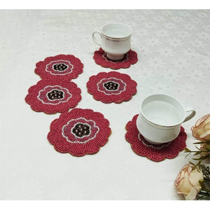 Modern Designer Decorative Bead Cocktail <b>Coasters</b> <b>Heat</b> Resistant Kitchen Mats & Pads for Home Accent - Product Image 2