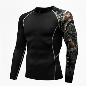 เสื้อรัดกล้ามเนื้อ BJJ MMA รุ่นปี 2026 แบบสั่งทำพิเศษ คุณภาพพรีเมียม ทนทาน ระบายอากาศได้ดี ป้องกันแบคทีเรีย แห้งเร็ว พร้อมลายพิมพ์แบบ Sublimation สำหรับการฝึกซ้อม - Product Image 5