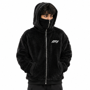 Wholesale Oversized Custom <b>Zip</b> Up Face Cover Hood Jacket Winter Streetwear Cargo <b>Pocket</b> Oversized Men's Cotton Fleece <b>Hoodies</b> - Product Image 4