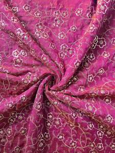 Vente flash : Tissu en soie bicolore de luxe où la grâce rencontre l'élégance pour robes de mariée ou saris, disponible à prix abordable - Product Image 2