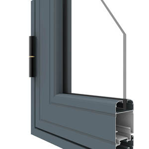 Système d'entrée en aluminium anodisé grain de bois, style carré, revêtement cuivre, série 6000, à commande hydraulique - Product Image 6