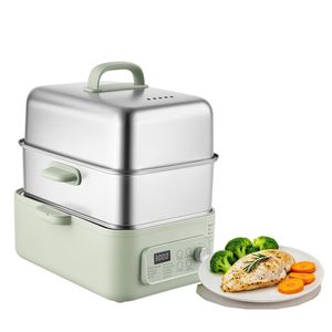 เครื่องนึ่งอาหารไฟฟ้า 13.7 ควอร์ต 2 ชั้น สแตนเลส 1500 วัตต์ สำหรับนึ่งผัก 3-6 ที่เสิร์ฟ - Product Image 1
