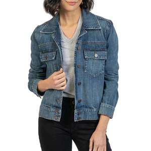 Custom Womens Denim <b>Jacket</b> Black Wash <b>Patches</b> for Online Brands Wholesale Low MOQ Bulk Production Supply - Product Image 6