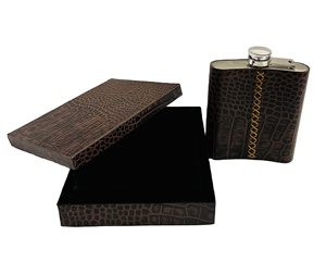 Custom 8oz <b>Mini</b> Modern Stainless Steel 201 Hip Flask Brown Leather Cover Portable <b>Alcohol</b> Whiskey Business <b>Gifts</b> <b>Set</b> Men - Product Image 5