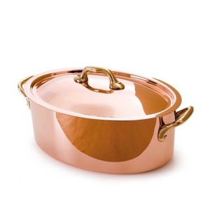 Hand Hammered Pure Copper Casserole Pot with Lid Heavy Duty Cooking Handi with Solid Brass Handles Home & Hotel Serving - Product Image 5