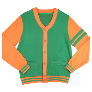 FAMU University Men Cardigan Orange Green Custom Color Logo Winter Fraternity Knitted <b>Covered</b> <b>Button</b> Long Sleeve Knit Sweater - Product Image 1