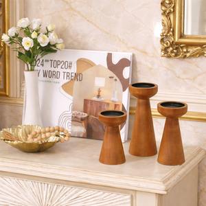 Portavelas de Madera Natural de Primera Calidad, Diseño Moderno para Decoración del Hogar, Cocina, Baño y Exteriores, Versátil y Elegante - Product Image 5