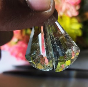 Cuarzo Rutilo Amarillo Natural, Gema Suelta con Corte Elegante, Gema de Alta Calidad para Joyería, Anillos y Colgantes, Venta al Por Mayor - Product Image 3