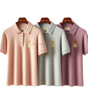 Camisetas Polo de verano para niñas, 100% de algodón, estampado sólido, cuello redondo, cuello vuelto, estilos uniformes informales, sensación suave, colores delicados - Product Image 4