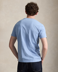 Custom <b>Light</b> Blue Cotton T Shirt for Men & Women Premium Soft Crew <b>Neck</b> Short Sleeve Blank Tee OEM ODM Wholesale Apparel - Product Image 3