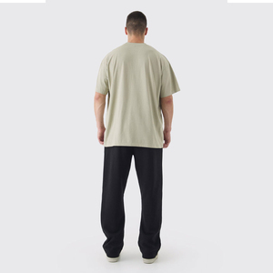 Pantalon de jogging noir pour homme, taille élastique, poches latérales, décontracté, pour l'automne, en coton tricoté mi-lourd - Product Image 2