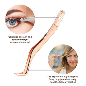 Pince à épiler professionnelle de luxe à double fonction avec peigne pointu, manche confortable pour le modelage des sourcils, en acier inoxydable de précision pour le toilettage - Product Image 3