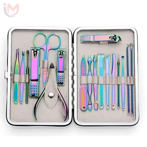 Factory Direct Stainless Steel 6-in-1 Manicure Set 9 Pcs Professional Pedicure Tools <b>Nail</b> Clipper Set with Color Box - Product Image 3
