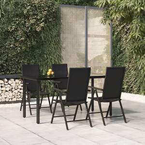 Ensemble de salle à manger de jardin noir pour meubles d'extérieur - Product Image 1