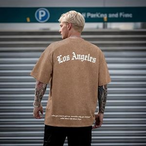 เสื้อยืดกราฟิกทรงโอเวอร์ไซส์สไตล์วินเทจลายกรดสำหรับผู้ชาย แนวสตรีทแวร์ลำลองจากลอสแอนเจลิส - Product Image 4