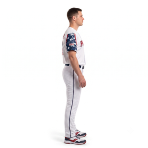 Camiseta de Béisbol Sublimada Personalizada 100% Poliéster, Uniforme Patriótico con Botones Completos, Absorbente de Humedad, para Deportes de Equipo Masculinos, Talla 6XL, OEM - Product Image 3