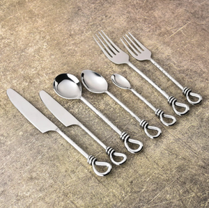 Couverts royaux or et argenterie ensemble de vaisselle 304 couverts en acier inoxydable couteaux et cuillères pour la cuisine - Product Image 2